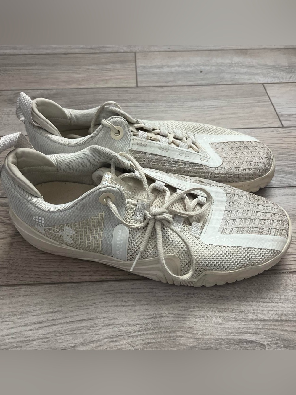 Under Armour Cream/Off-White Mesh Training Sneakers